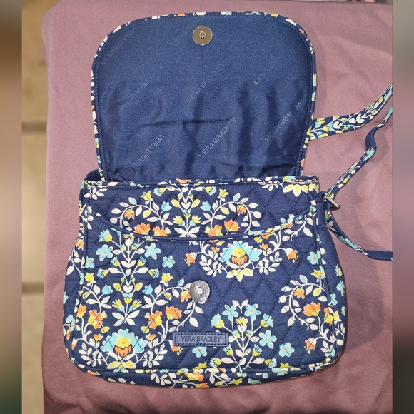 Vintage Vera Bradley Floral Blue Crossbody Bag ~ EUC - Picture 2 of 10